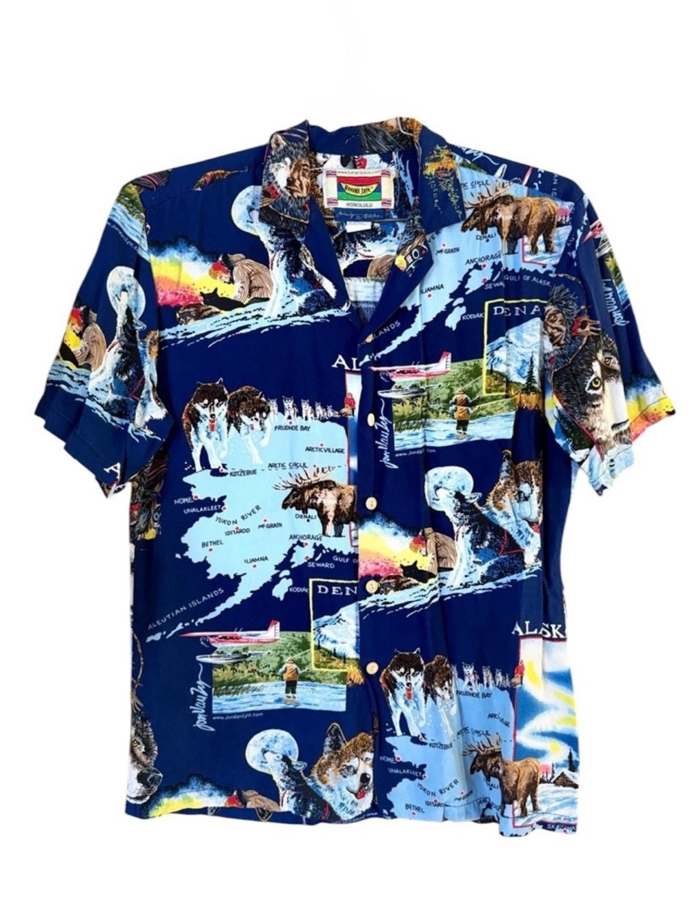 Banana Jack Honolulu Journey Alaska Hawaiian Shirt Small EUC